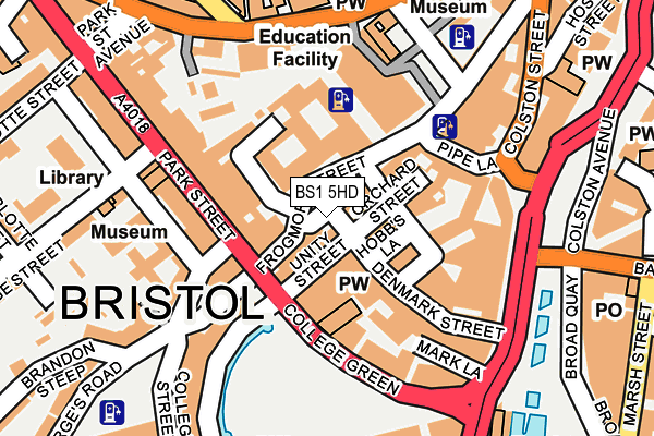 BS1 5HD map - OS OpenMap – Local (Ordnance Survey)