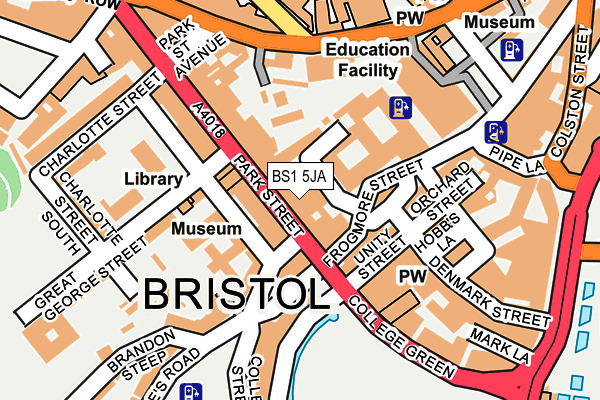 BS1 5JA map - OS OpenMap – Local (Ordnance Survey)