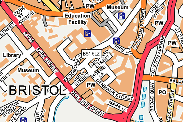 BS1 5LZ map - OS OpenMap – Local (Ordnance Survey)