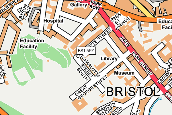 BS1 5PZ map - OS OpenMap – Local (Ordnance Survey)