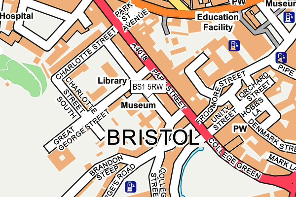 BS1 5RW map - OS OpenMap – Local (Ordnance Survey)