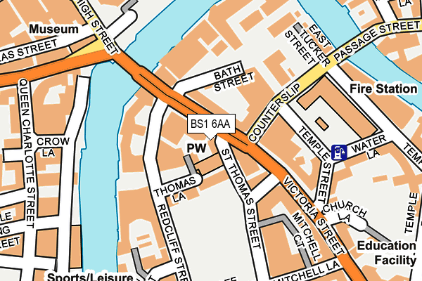 BS1 6AA map - OS OpenMap – Local (Ordnance Survey)
