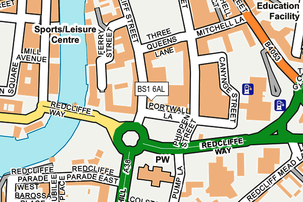 BS1 6AL map - OS OpenMap – Local (Ordnance Survey)