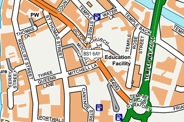 BS1 6AY map - OS OpenMap – Local (Ordnance Survey)