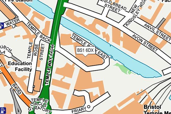 BS1 6DX map - OS OpenMap – Local (Ordnance Survey)
