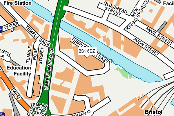 BS1 6DZ map - OS OpenMap – Local (Ordnance Survey)