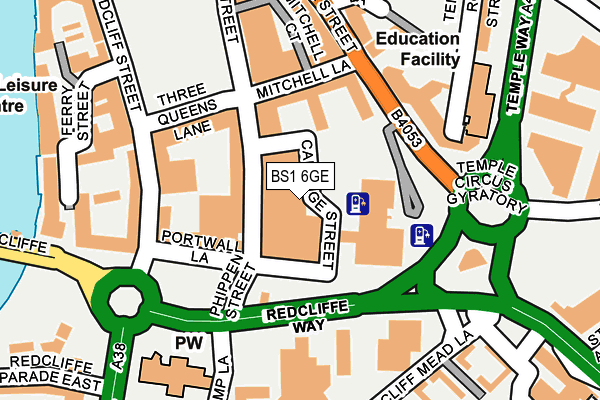 BS1 6GE map - OS OpenMap – Local (Ordnance Survey)