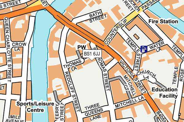 BS1 6JJ map - OS OpenMap – Local (Ordnance Survey)