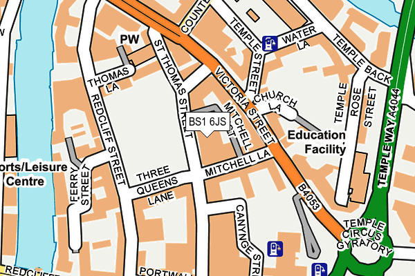 BS1 6JS map - OS OpenMap – Local (Ordnance Survey)