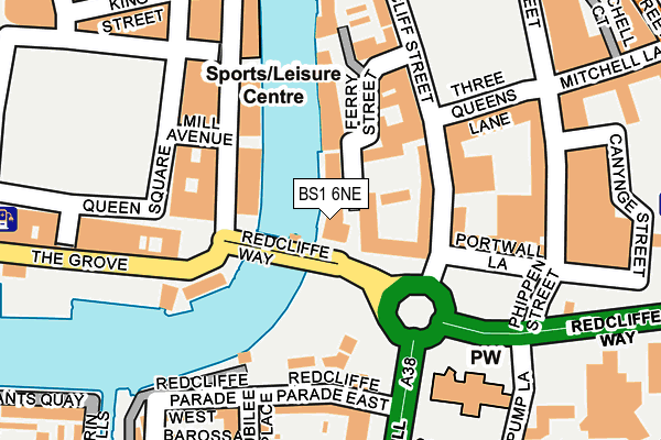 BS1 6NE map - OS OpenMap – Local (Ordnance Survey)