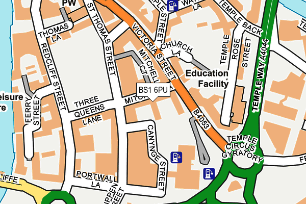BS1 6PU map - OS OpenMap – Local (Ordnance Survey)