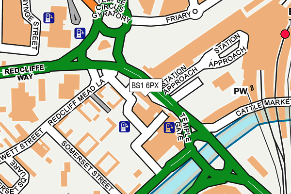 BS1 6PX map - OS OpenMap – Local (Ordnance Survey)