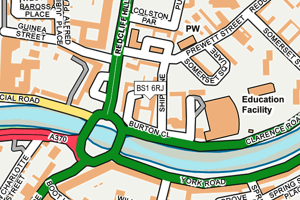 BS1 6RJ map - OS OpenMap – Local (Ordnance Survey)