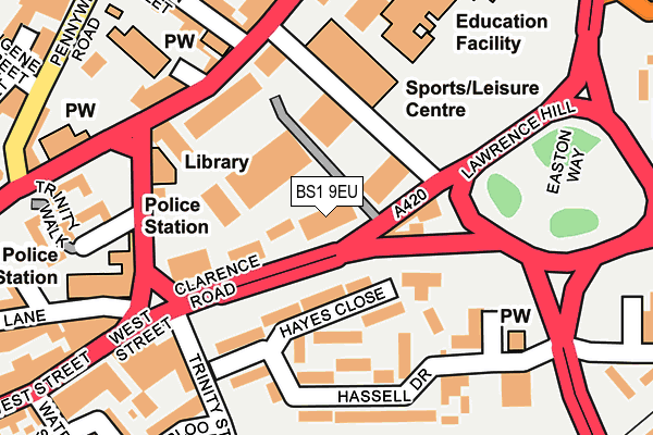 BS1 9EU map - OS OpenMap – Local (Ordnance Survey)