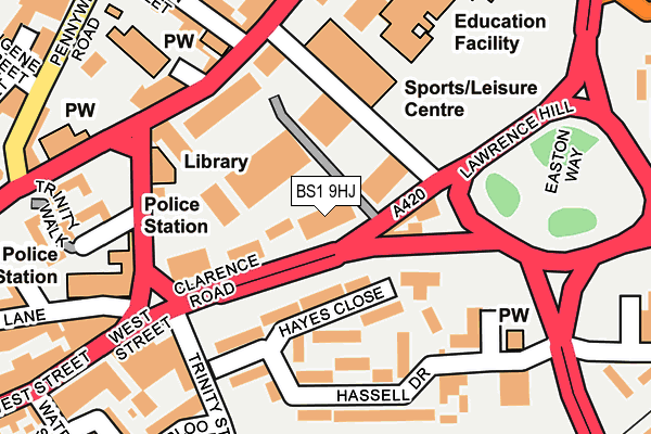 BS1 9HJ map - OS OpenMap – Local (Ordnance Survey)