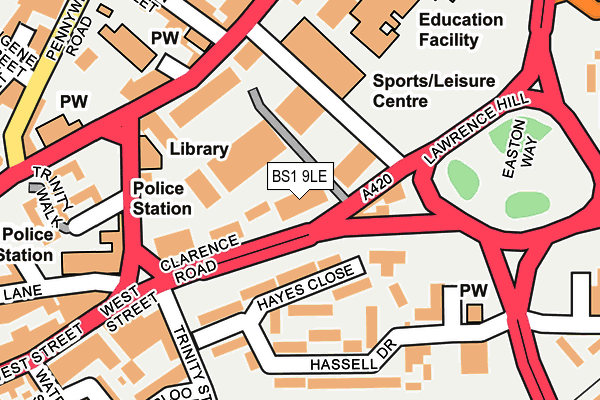 BS1 9LE map - OS OpenMap – Local (Ordnance Survey)