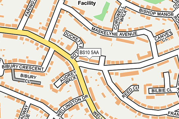 BS10 5AA map - OS OpenMap – Local (Ordnance Survey)