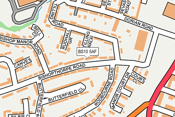 BS10 5AF map - OS OpenMap – Local (Ordnance Survey)