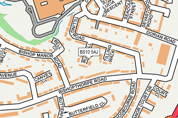 BS10 5AJ map - OS OpenMap – Local (Ordnance Survey)