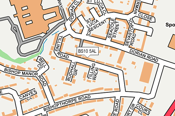 BS10 5AL map - OS OpenMap – Local (Ordnance Survey)