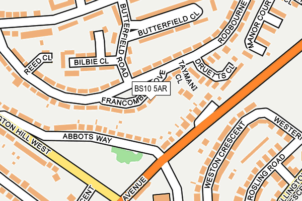 BS10 5AR map - OS OpenMap – Local (Ordnance Survey)