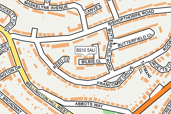 BS10 5AU map - OS OpenMap – Local (Ordnance Survey)