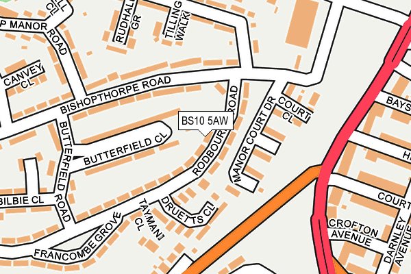 BS10 5AW map - OS OpenMap – Local (Ordnance Survey)
