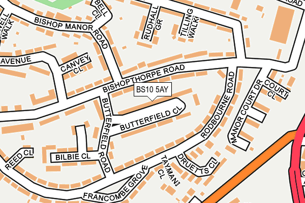 BS10 5AY map - OS OpenMap – Local (Ordnance Survey)