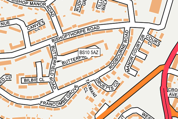 BS10 5AZ map - OS OpenMap – Local (Ordnance Survey)