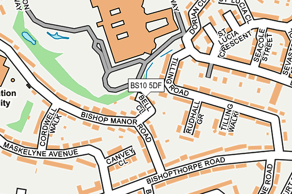 BS10 5DF map - OS OpenMap – Local (Ordnance Survey)