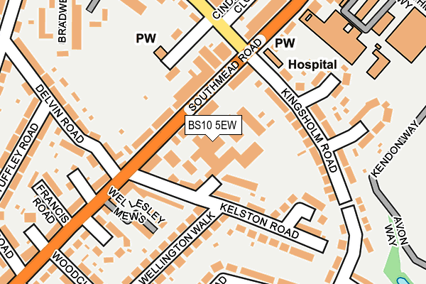 BS10 5EW map - OS OpenMap – Local (Ordnance Survey)