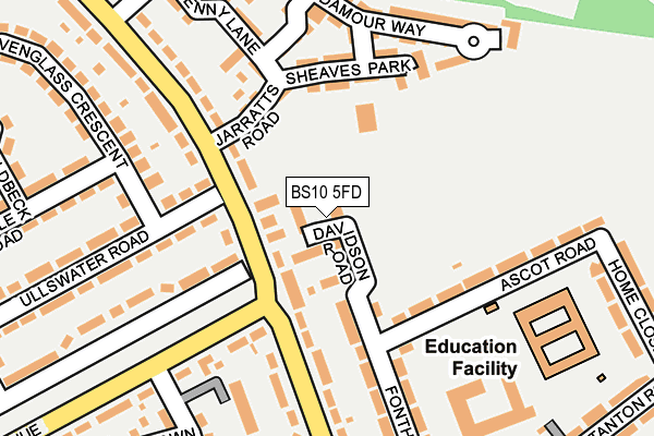BS10 5FD map - OS OpenMap – Local (Ordnance Survey)
