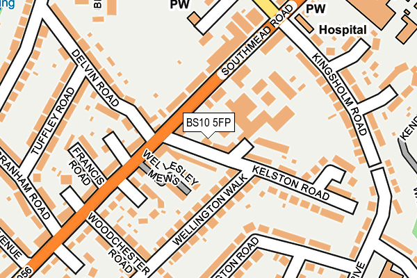 BS10 5FP map - OS OpenMap – Local (Ordnance Survey)