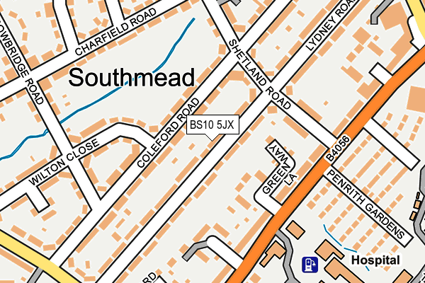 BS10 5JX map - OS OpenMap – Local (Ordnance Survey)