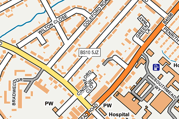BS10 5JZ map - OS OpenMap – Local (Ordnance Survey)