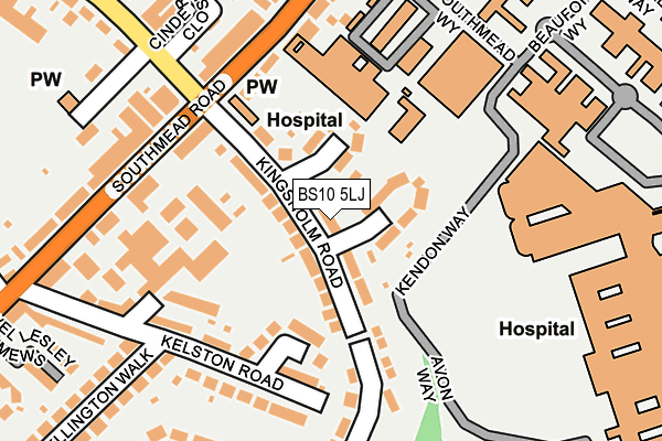BS10 5LJ map - OS OpenMap – Local (Ordnance Survey)