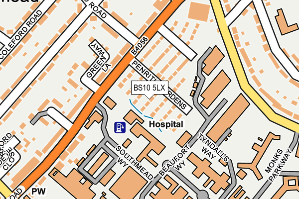 BS10 5LX map - OS OpenMap – Local (Ordnance Survey)
