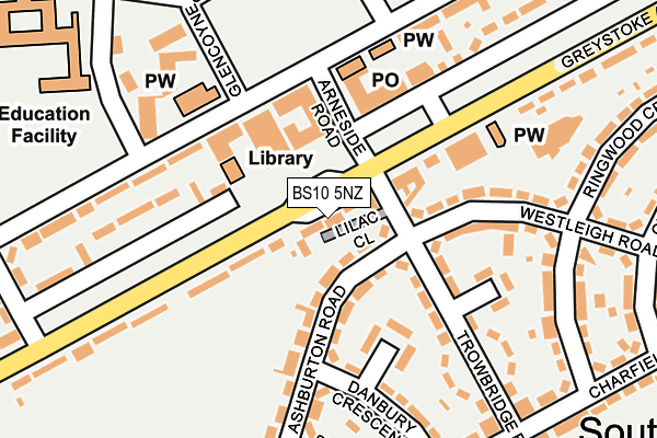 BS10 5NZ map - OS OpenMap – Local (Ordnance Survey)