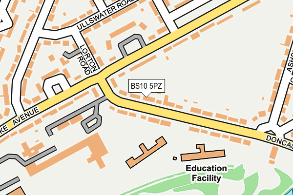 BS10 5PZ map - OS OpenMap – Local (Ordnance Survey)