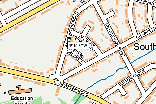 BS10 5QW map - OS OpenMap – Local (Ordnance Survey)
