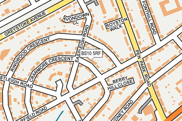 BS10 5RF map - OS OpenMap – Local (Ordnance Survey)