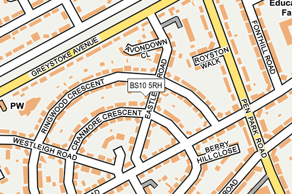 BS10 5RH map - OS OpenMap – Local (Ordnance Survey)