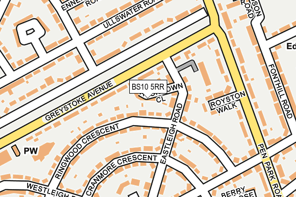 BS10 5RR map - OS OpenMap – Local (Ordnance Survey)
