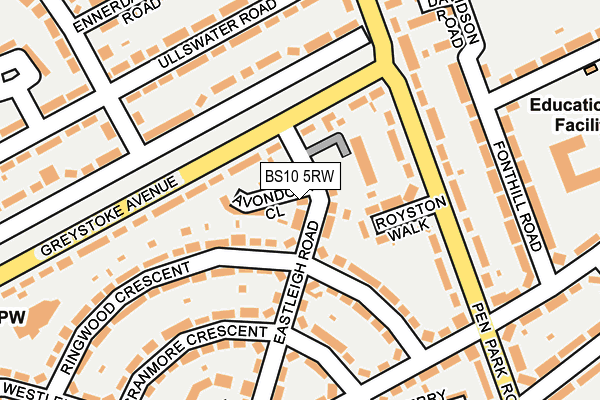 BS10 5RW map - OS OpenMap – Local (Ordnance Survey)