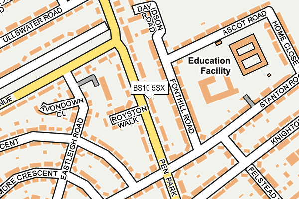BS10 5SX map - OS OpenMap – Local (Ordnance Survey)