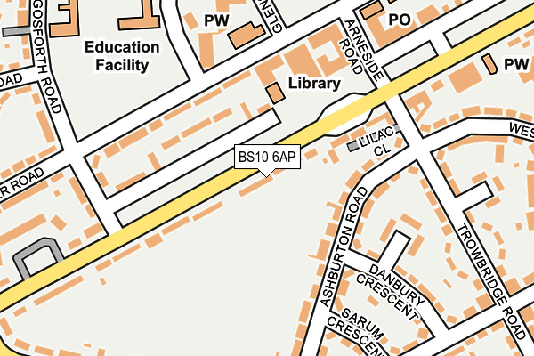 BS10 6AP map - OS OpenMap – Local (Ordnance Survey)