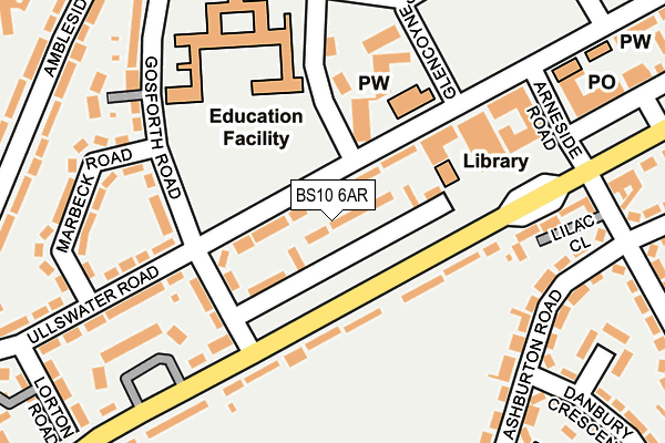 BS10 6AR map - OS OpenMap – Local (Ordnance Survey)