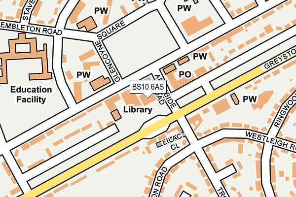 BS10 6AS map - OS OpenMap – Local (Ordnance Survey)