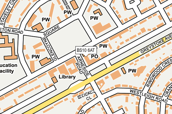 BS10 6AT map - OS OpenMap – Local (Ordnance Survey)