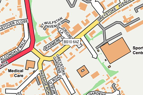 BS10 6AZ map - OS OpenMap – Local (Ordnance Survey)